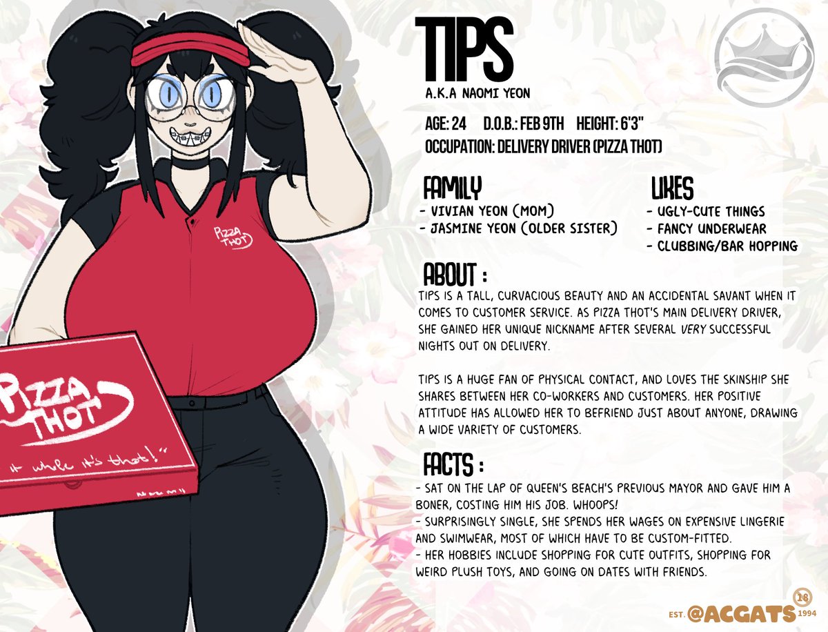 acgats's tweet photo. Posting character bios for all my OCs over at the Discord, starting off with the Pizza Thot employees!

If u haven't joined yet, consider: https://t.co/fxPiPa7BVB https://t.co/4g0cHlLysb