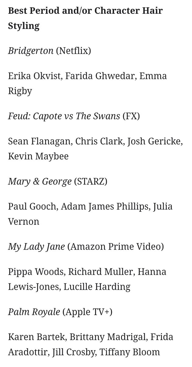 jhyperfixates's tweet photo. So excited to find out that the team behind #MyLadyJane's incredible hairstyles has been nominated for Best Period Hair Styling in the 12th annual Make-Up Artists and Hair Stylists Guild Awards!!! Congratulations to Pippa Woods, Richard Muller, Hanna Lewis-Jones and Lucille Harding 😍
https://t.co/nPteuje3Gm