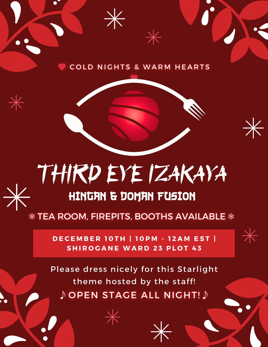nraidnetwork's tweet photo. Swing by for our starlight specials this evening! We've got an open stage for bards and open seats for hungry hearts!

🎅WHEN: TONIGHT @ 10PM - 12AM EST!
🎅WHERE: COEURL | SHIRO W23 P43
🌐 https://t.co/5iEd9tjXAy https://t.co/nqH9xM3Uip