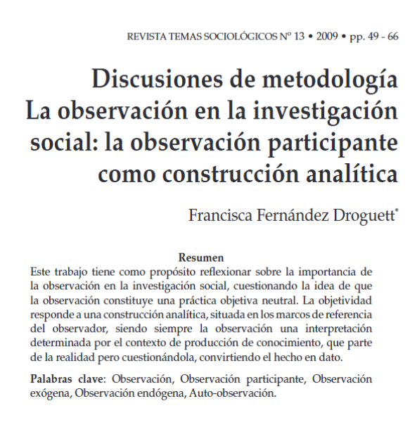 RTSociologicos's tweet photo. ¡Feliz lunes comunidad! 😊

Les invitamos a leer "La observación en la investigación social: la observación participante como construcción analí­tica", de Francisca Fernández Droguett. 

¡Disfruten su lectura! 👇🙌💫

https://t.co/6IgM2Laq6B https://t.co/ARZOvXOYZt