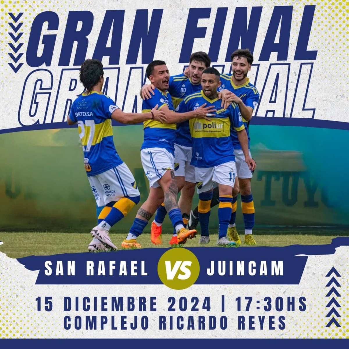 🅛🅐 🅖🅡🅐🅝 🅕🅘🅝🅐🅛 

Éste domingo se disputará la última final del año por la liga de Ecilda Paullier. 

Estamos concentrados, convencidos de que el laburo de todos el año va a dar sus frutos y vamos a poder regalarle una alegría a nuestra gente.

Vamo' el Club siempre 💙💛