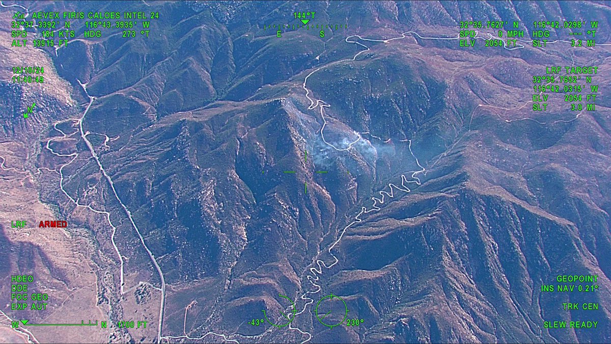 CALFIRESANDIEGO's tweet photo. #Border79Fire The fire is now mapped at 24 acres and is 10% contained. Updated acreage provided by sensor aircraft. https://t.co/yID2AIyFHv