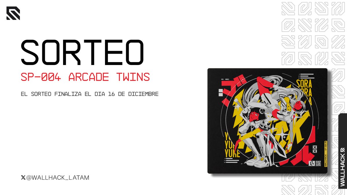 WALLHACK LATAM (@wallhack_latam) on Twitter photo 💛 Sorteo Arcade Twins ❤️
Como participar
⭐Follow <a href="/WALLHACK_LATAM/">WALLHACK LATAM</a>
⭐Like y RT a este posteo
⭐Etiquetar un amigo
🌎Exclusivo para LATAM
🗓️Termina el 16 de diciembre 💛 Sorteo Arcade Twins ❤️
Como participar
⭐Follow <a href="/WALLHACK_LATAM/">WALLHACK LATAM</a>
⭐Like y RT a este posteo
⭐Etiquetar un amigo
🌎Exclusivo para LATAM
🗓️Termina el 16 de diciembre