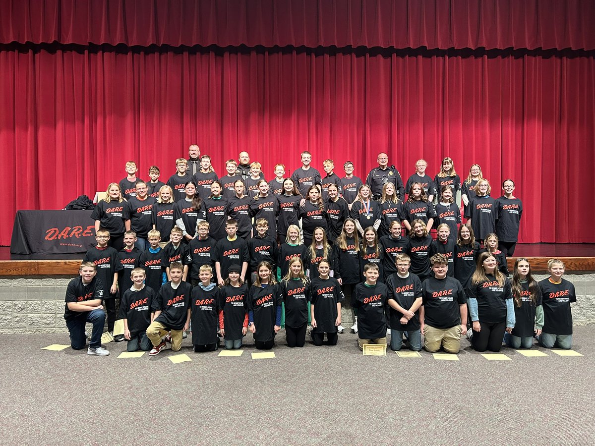 Congratulations to our 6th grade DARE, Drug Abuse Resistance Education, graduates on completing the DARE program! A special congratulations to essay winners Penelope Jerome, Emma Kramer, and Koral Castillo! #NBdifference #DARE