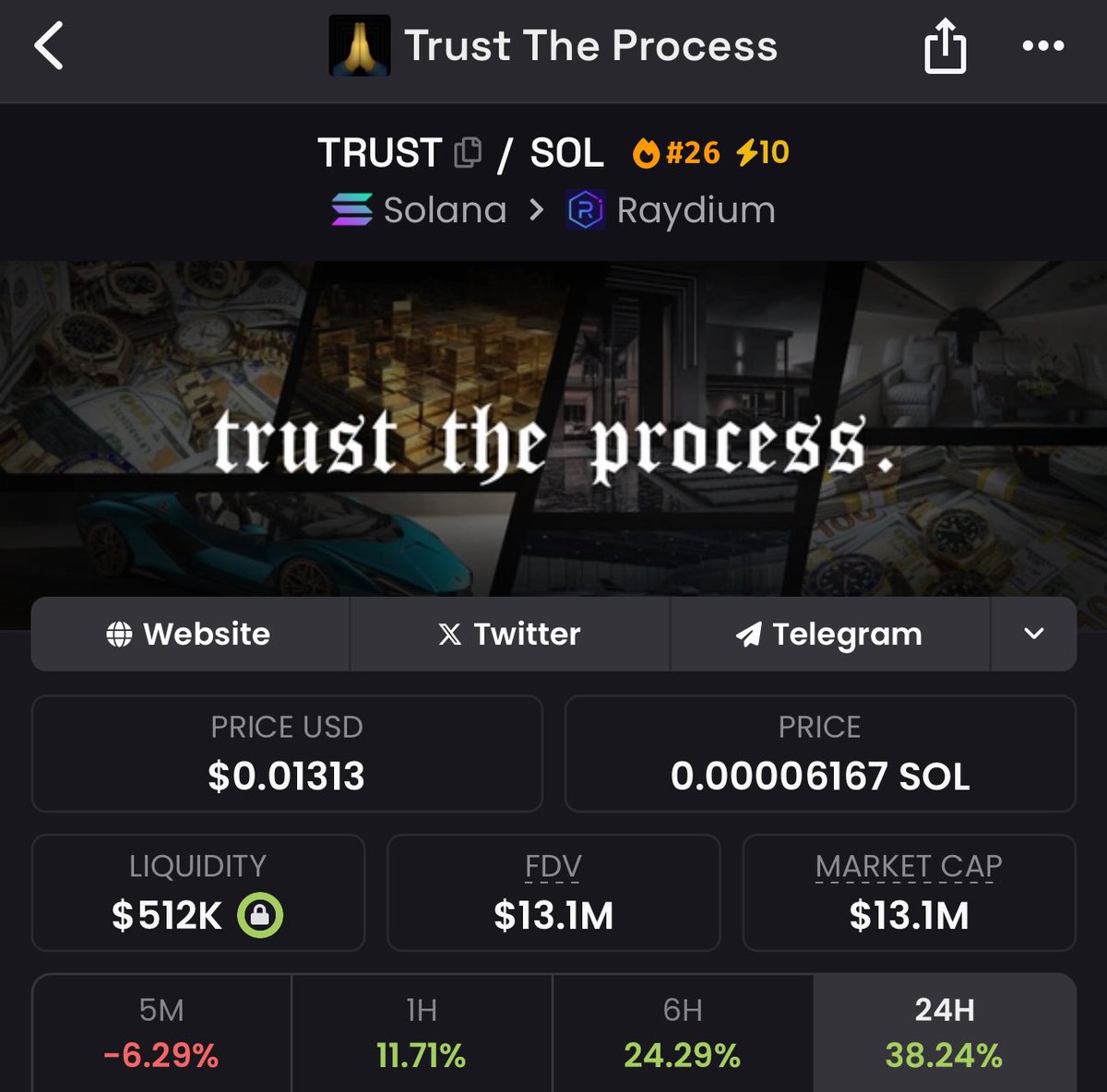 wulfcryptox's tweet photo. Start Believing In Something

$TRUST the process 

New ATH soon 🙏 https://t.co/S7r3Ldcb0n