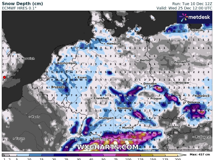 sturmwetter1703's tweet photo. #ECMWF 12z rechnet für #Heiligabend/#Weihnachten eine kalte #Nordlage mit #Schnee und #Frost!
🌨️❄️☃️ https://t.co/08sMaiBuBF