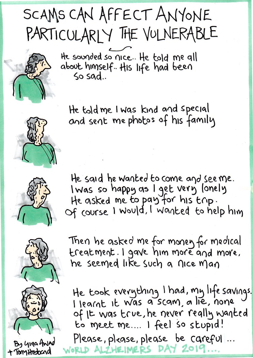 Please re-Tweet to raise awareness: This day and everyday, let’s help end scams against all vulnerable people.

(image: <a href="/tonyhusband1/">Tony Husband Cartoon Archive</a> <a href="/awad_gina/">Gina Awad BEM</a>) #Alzheimers #dementia #aging #mentalhealth