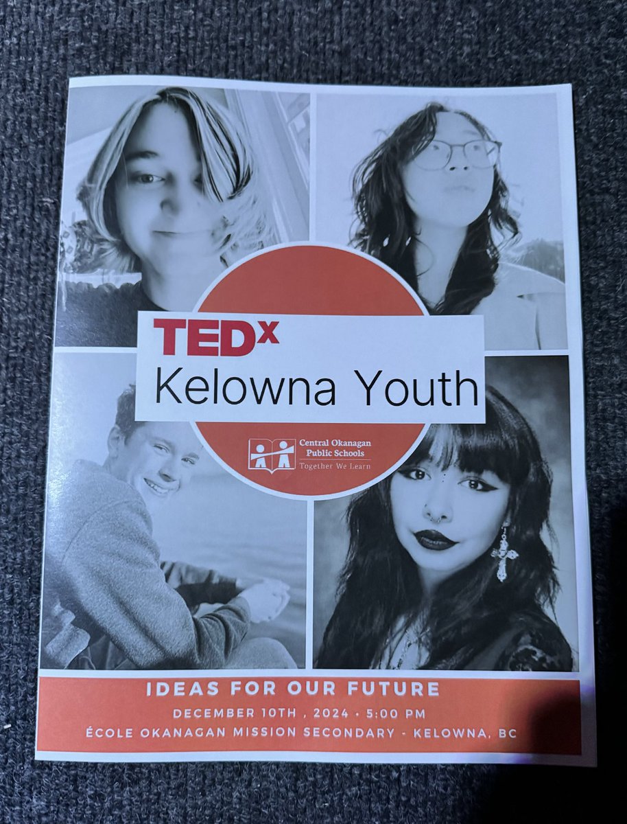 I have hope for the future because of the brilliant voices of Kelowna Youth at the TEDx Kelowna Youth event organized by Central Okanagan Public Schools and hosted by Okanagan Mission Secondary School!