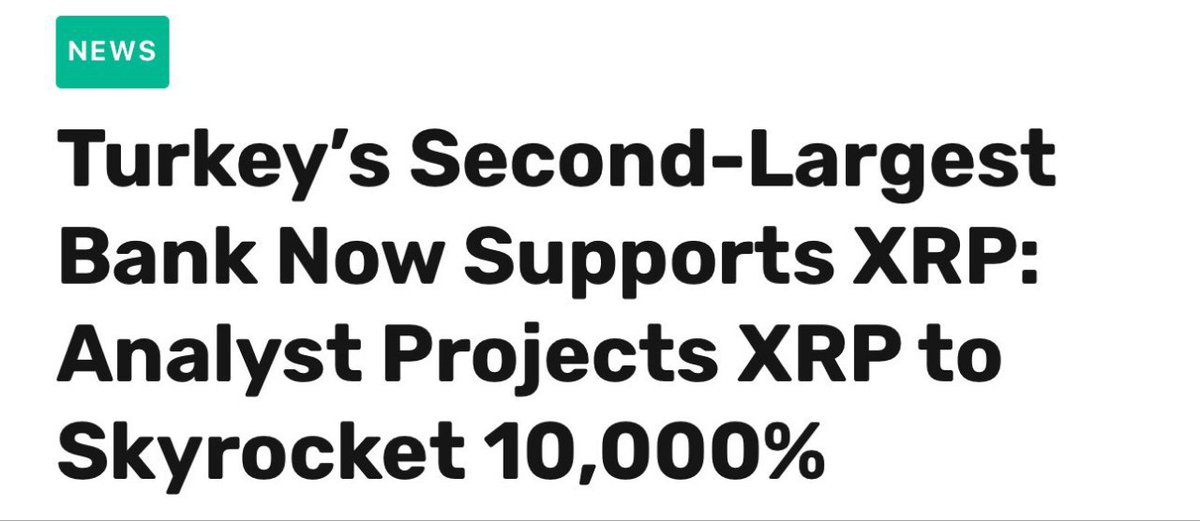 ‼️THIS IS MASSIVE FOR XRP‼️
TURKEY’S SECOND LARGEST BANK NOW SUPPORTS XRP!! ANALYST PROJECTS XRP TO SKYROCKET 10,000%!!!

XRP IS ABOUT TO DOMINATE GLOBAL BANKING, THE SHIFT GAS OFFICIALLY START!! 

#XRP #Crypto 

IF YOU DONT OWN XRP I FEEL SORRY FOR YOU!!