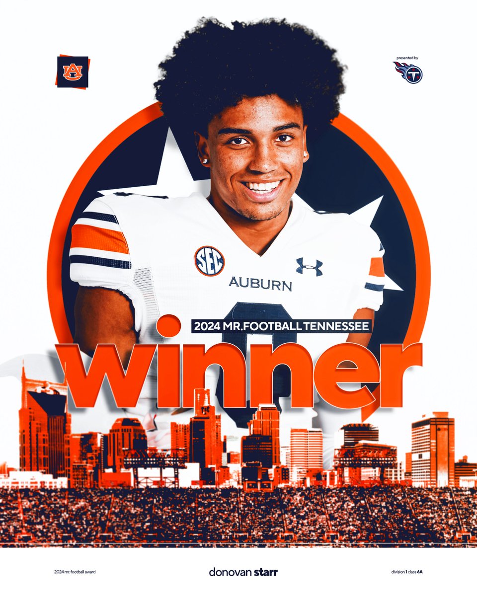 AuburnFootball's tweet photo. Mr. Football 𝓣𝓮𝓷𝓷𝓮𝓼𝓼𝓮𝓮 

Can't wait to get you on The Plains, @Donostarr8 🦅

📸 @_natesparks https://t.co/sa9V2A2UvE