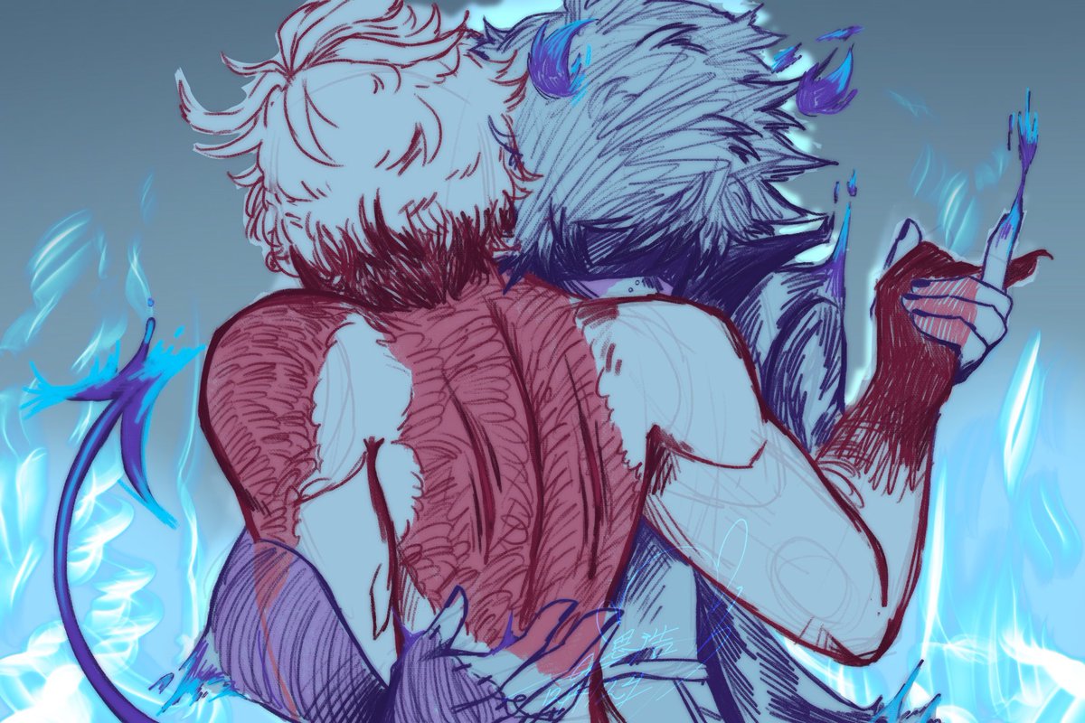 Underratedbone's tweet photo. I think it’s this most recent sketch lol! From my Ghost!Dabi AU… Ugh I love these losers https://t.co/c6ryIEenjD