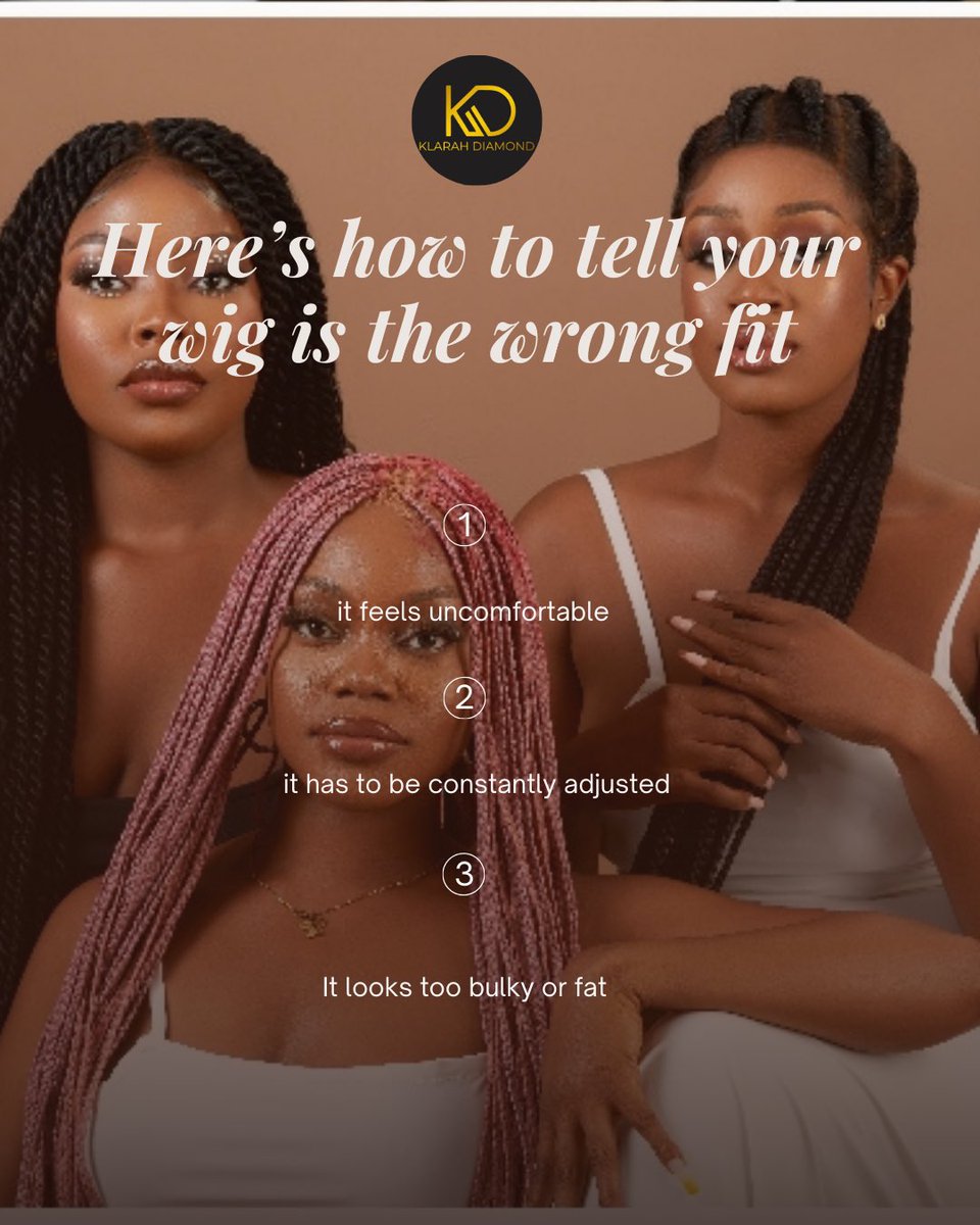 KlarahDiamond's tweet photo. An ill-fitting wig can leave you feeling uncomfortable and less confident—and we can’t have that, can we?

That’s why we ensure all KDBabes get to choose the right size when shopping on our website

Ready to show up good? visit https://t.co/MZr2BTMX5Q

#KlarahDiamondbabes https://t.co/IIIKsnqhuj