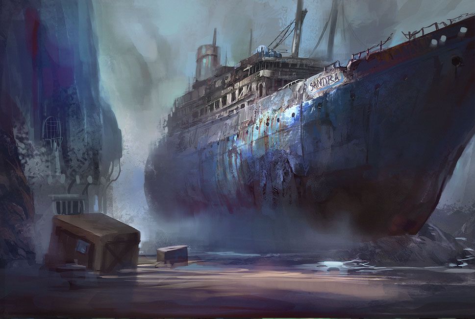 11Allosaurio's tweet photo. #falloutRol 

*el ruido de un enorme barco echo a base de chatarra y basura interrumpe el silencio en la costa del mojave,un barco donde constantemente se escucha la frase "ЗЕМЛЯ!! ",luego pequeños barcos desembarcan y soldados preparados para el frio salen con una bandera*+ https://t.co/WKsTSx0E7Z