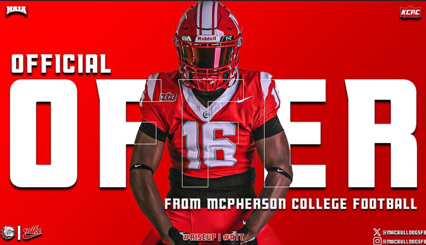 Blessed to announce I’ve received an offer from <a href="/MACBulldogsFB/">McPherson Football</a> <a href="/Kaden_Beavers/">Kaden Beavers</a>