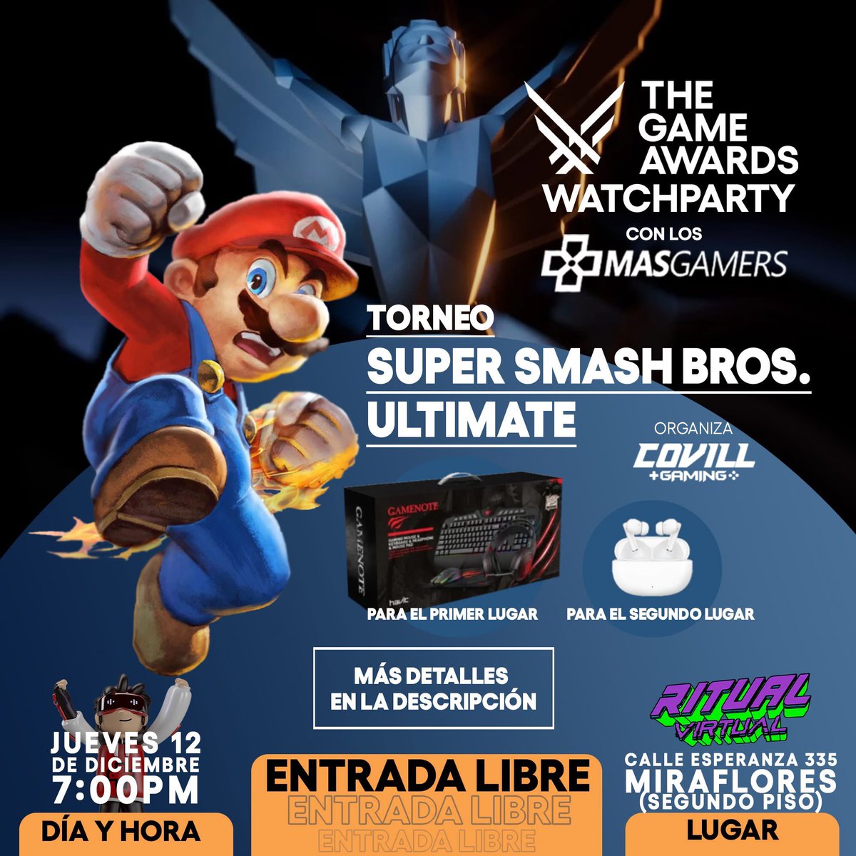 Torneo de eliminación simple este jueves.

Inscripciones: wa.me/995550141

Cupos limitados.