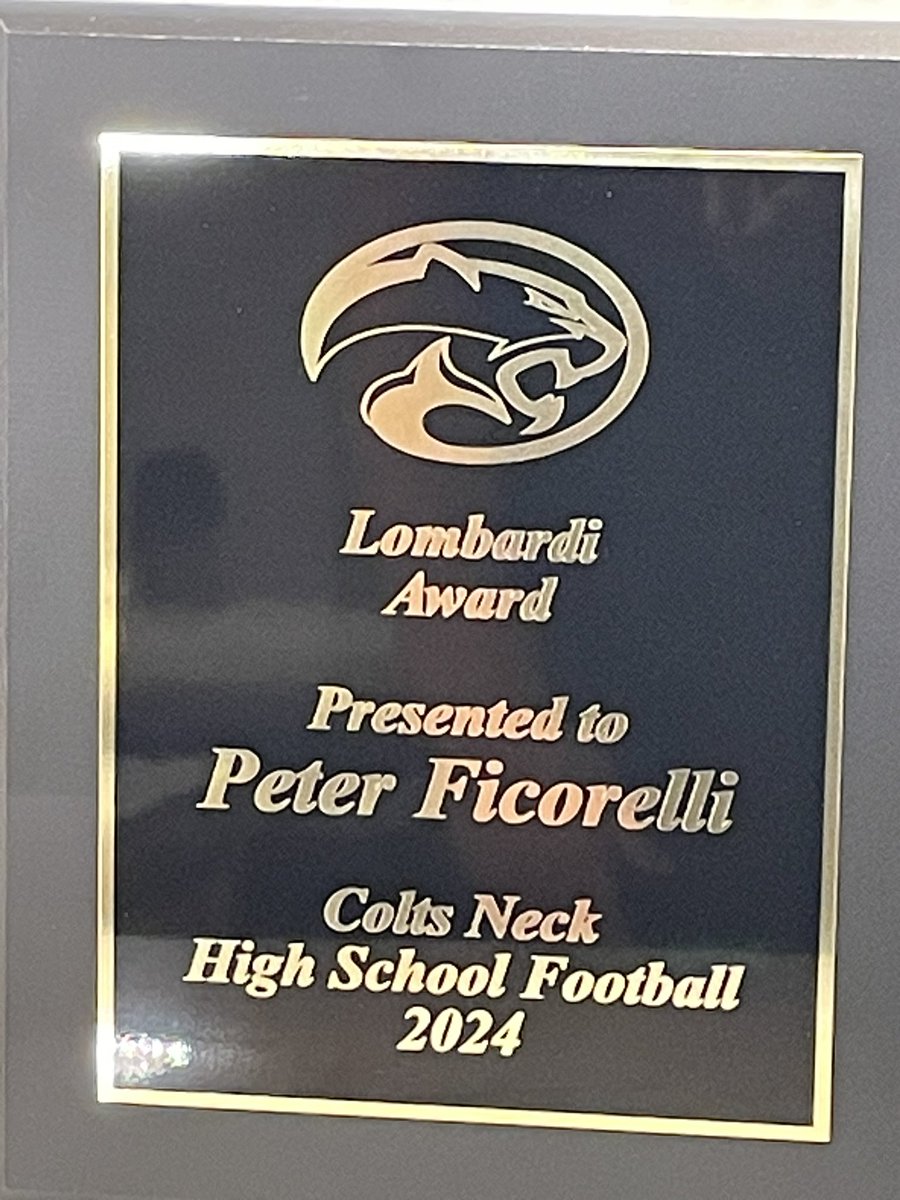 PeterFicorelli's tweet photo. Blessed to be awarded both the Defensive Player of the Year award and the Monmouth County Vince Lombardi award. https://t.co/hDt0jUj5Ac