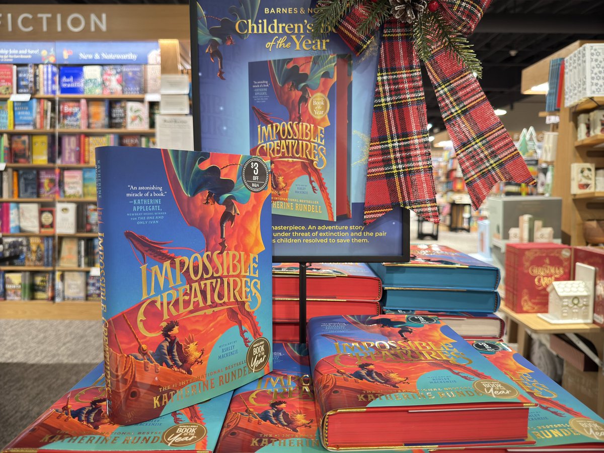 bnbellevuesq's tweet photo. 📚✨ The Barnes &amp; Noble Children’s Book of the Year is here! Dive into Impossible Creatures by Katherine Rundell—a magical tale of mythical beasts &amp; daring adventures. Perfect for readers of all ages! 🐉❄️

@seattletimes @KIRO7Seattle @komonews @425Magazine https://t.co/z9IbaiKyM9