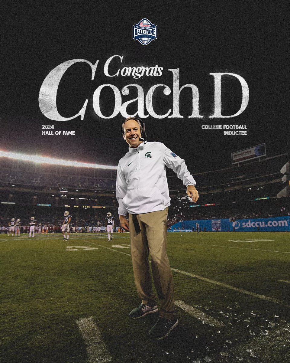 Tonight, Coach Dantonio officially becomes a member of the College Football Hall of Fame!