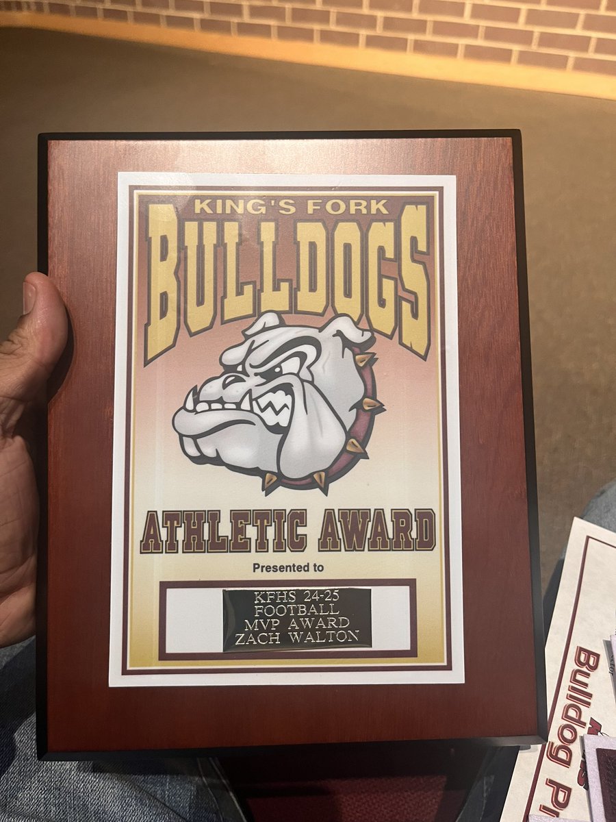 Blessed to be named MVP for the season , Thank You Kings Fork Football❤️🔱. <a href="/CoachJOFFRION/">Coach Joffrion</a> <a href="/KFHSfootball/">Kings Fork Football</a>