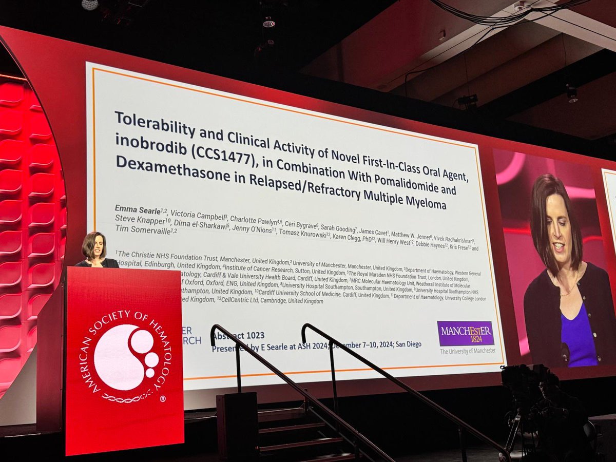 What an experience presenting the first in combination data with Inobrodib Pom and Dex in easily the largest room I’ve ever spoken in! Fantastic to be part of the “into the future” myeloma session to finish off a great #ASH2024. Safe travels home all!