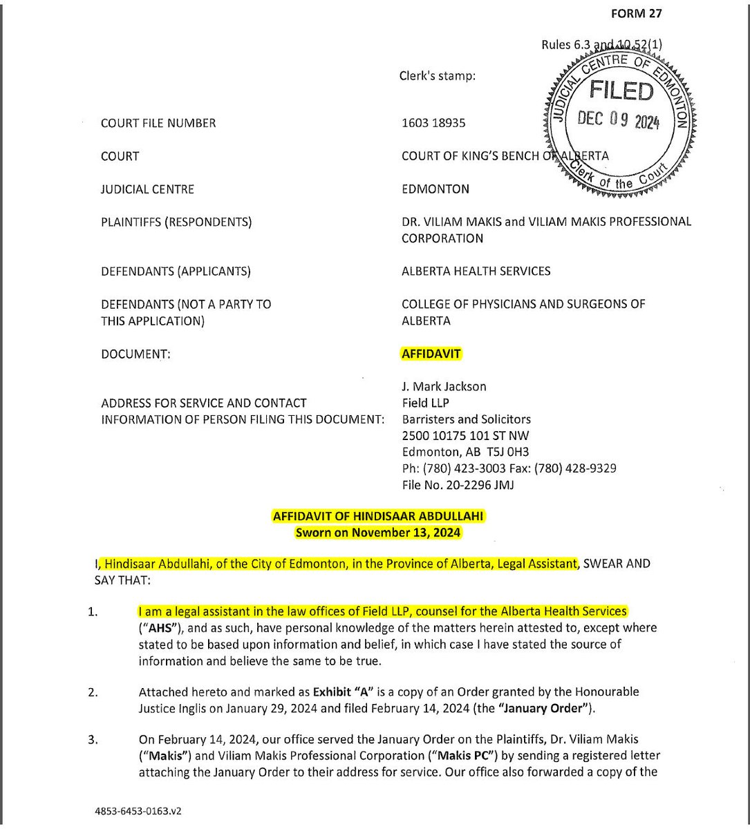MakisMedicine's tweet image. BREAKING NEWS: Alberta Premier Danielle Smith and her AHS lawyers have just filed Court Documents:

- threatening my Podcast posted on Twitter/X 🔥
- seeking to have me imprisoned for 83 days
- threatening &amp;amp; extorting my family for ~$56,000
- threatening me for going to…
