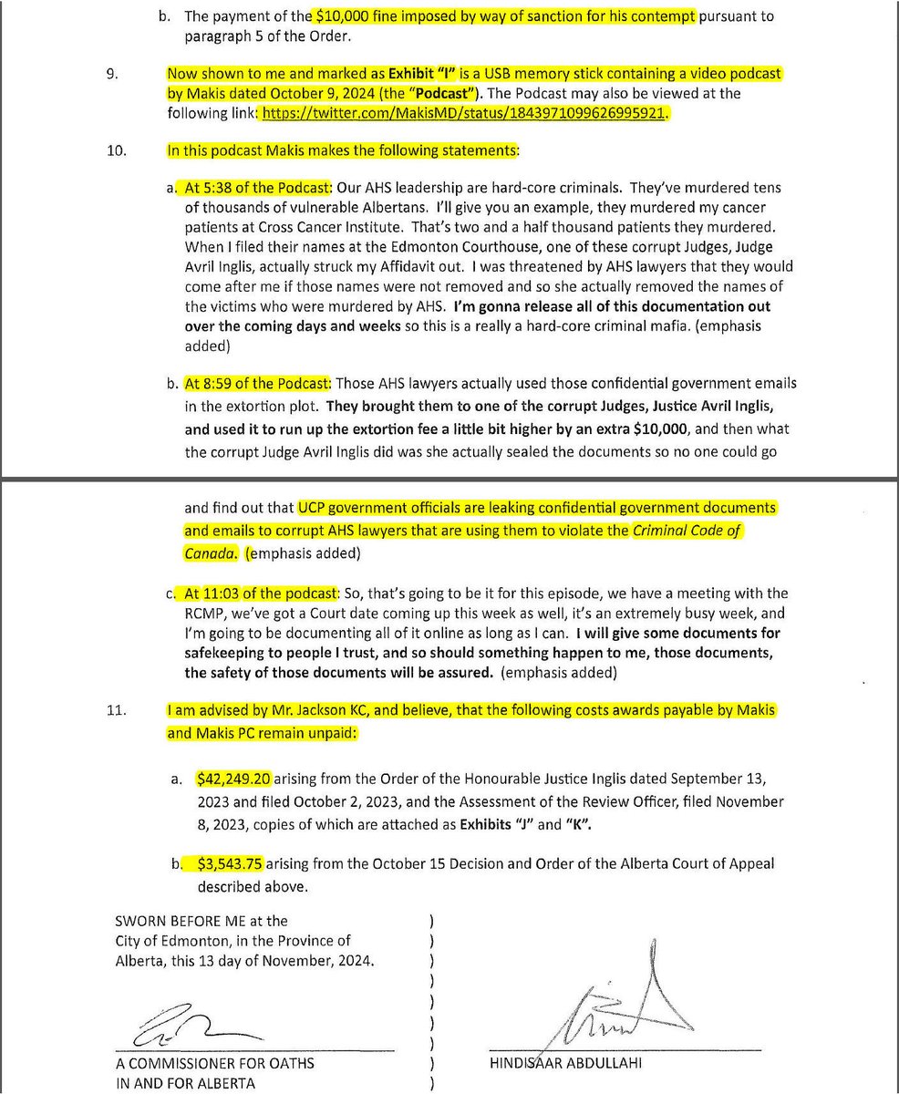 MakisMedicine's tweet image. BREAKING NEWS: Alberta Premier Danielle Smith and her AHS lawyers have just filed Court Documents:

- threatening my Podcast posted on Twitter/X 🔥
- seeking to have me imprisoned for 83 days
- threatening &amp;amp; extorting my family for ~$56,000
- threatening me for going to…