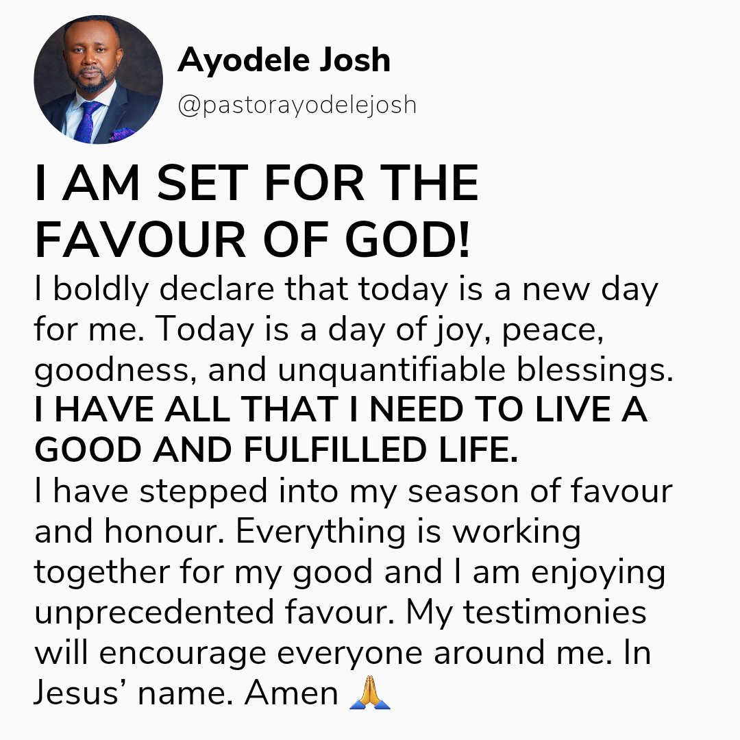PstAyodeleJosh's tweet photo. Declare these words with me.
It will happen, and you'll glorify God.
#lhcc #leadinglights #confessions #wednesday #motivation https://t.co/yGSLGScIAZ