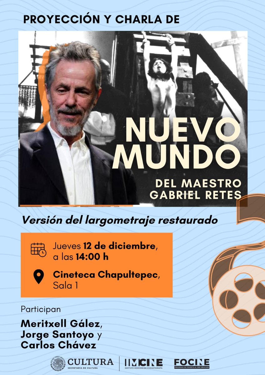 Te compartimos un poco de lo que hubo detrás de la restauración de la película censurada del Maestro #GabrielRetes, #NuevoMundo. ¡No te pierdas la oportunidad de verla en su versión restaurada este jueves #12DeDiciembre a las 14:00 h en la <a href="/CinetecaMexico/">Cineteca Nacional</a> Chapultepec!
🎥🎬🎥