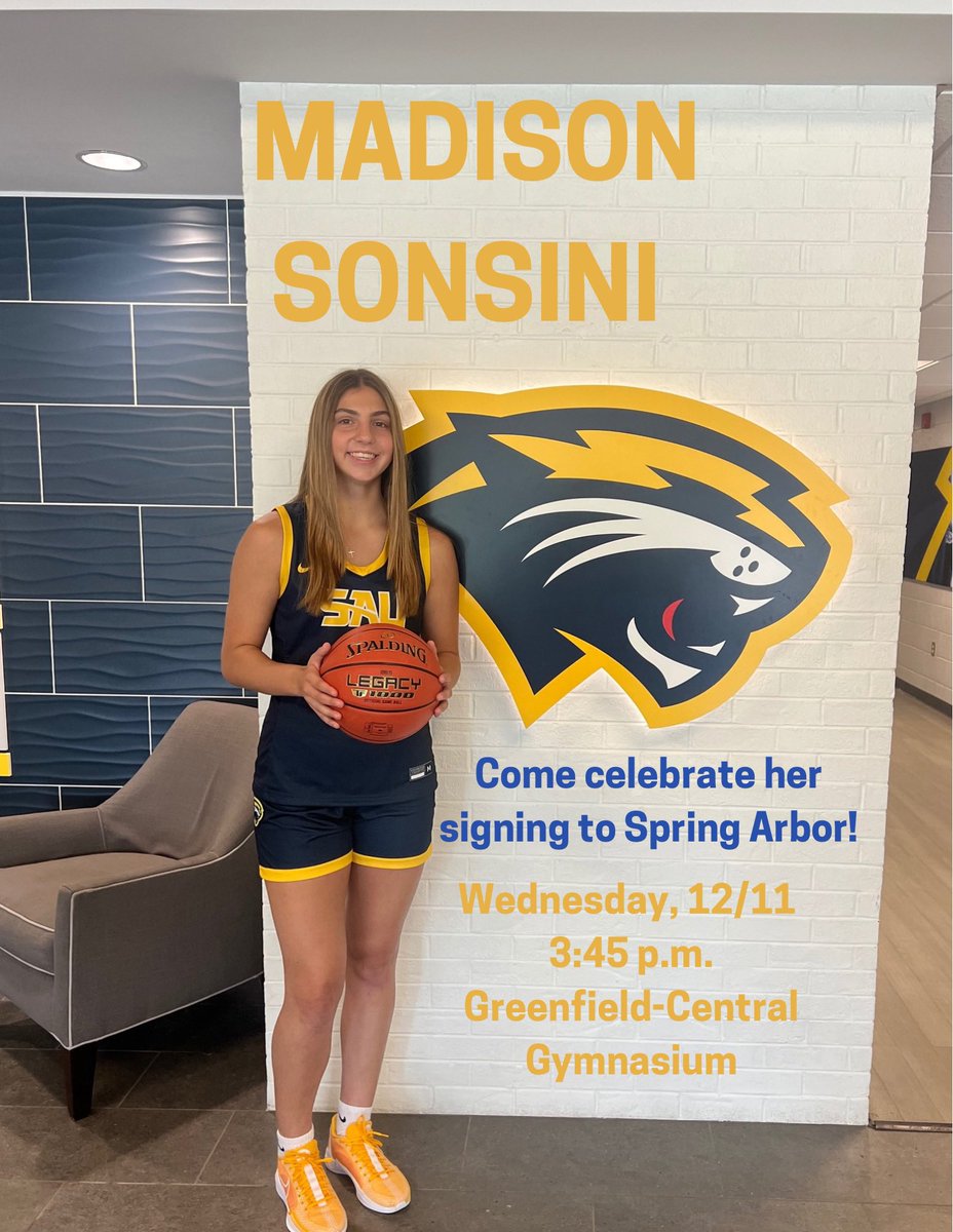 Dawn Sonsini (@dsonsini) on Twitter photo A big next step for you, <a href="/MadisonSonsini/">Madison Sonsini</a>! <a href="/GCHSWomensBball/">Greenfield-Central Women's Basketball</a> <a href="/GCCougars/">GCHS Cougars</a> A big next step for you, <a href="/MadisonSonsini/">Madison Sonsini</a>! <a href="/GCHSWomensBball/">Greenfield-Central Women's Basketball</a> <a href="/GCCougars/">GCHS Cougars</a>
