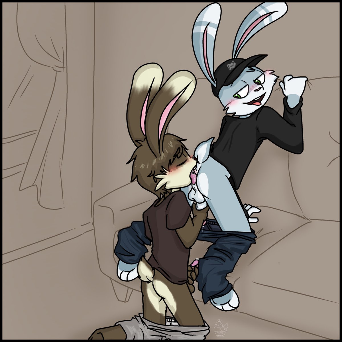wakkotrash's tweet photo. Another beautiful commission I got from MuffinLewds of my OC, Owen, giving a sloppy rimjob to @raynbowtom OC 😏🥵❤️ https://t.co/WpGt8F6Qcu