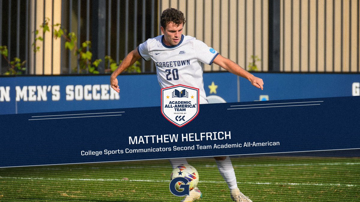 GUHoyasMSoccer's tweet photo. Getting it done on the pitch and in the classroom! Congrats to Matthew Helfrich for earning College Sports Communicators Second Team Academic All-American!

#HoyaSaxa #LikeFatherLikeSon https://t.co/mmJ3Cp9bez