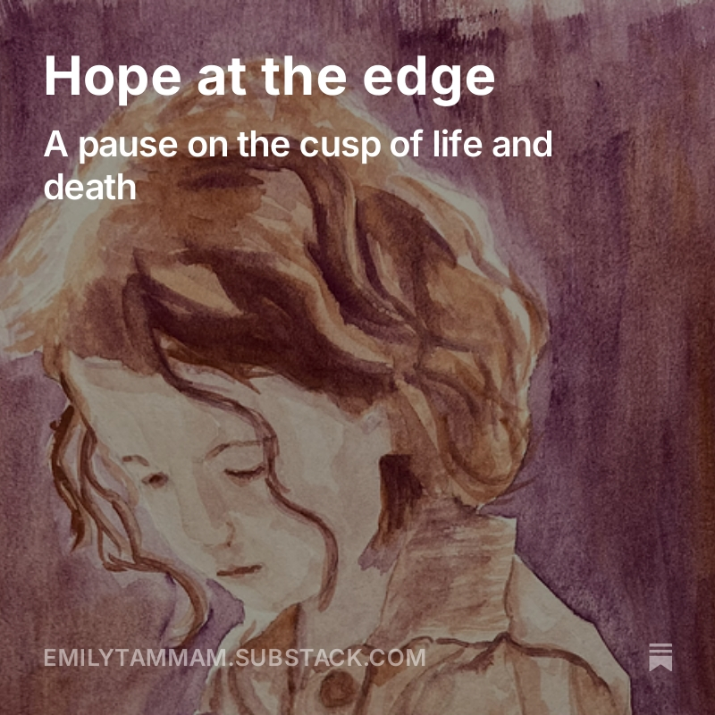 Before I faced my child’s possibly imminent death, I could not have imagined the nuances of hope in once unimaginable moments.

To continue reading...
emilytammam.substack.com/p/hope-at-the-…
(An updated and republished piece of writing and new paintings)