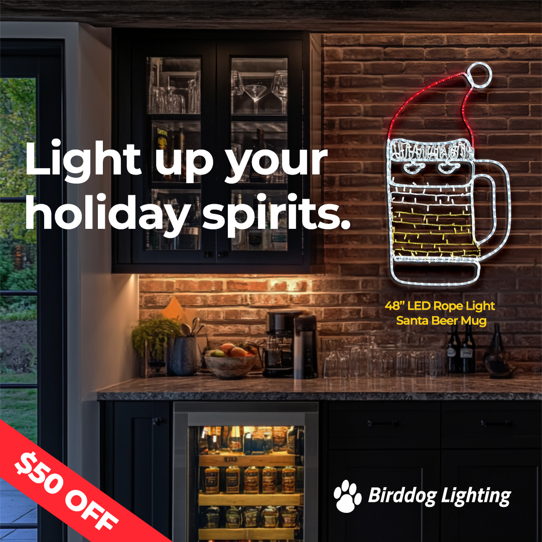 BirddogLighting's tweet image. 🎄 brd.dog/LEDBarSigns 🎄 Deck your bar with our 48" LED Rope Light Santa Wine Glass and Beer Mug! Big, bright, and $50 off through 12/15. Light up your holiday spirits and save! 🍷🍺
#HolidayBarDeco #LEDSigns #BarCartUpgrade #BirddogLighting