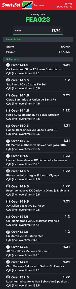Gwisapunter's tweet photo. Long shot Bet 🏀🤲🏾🏅
17.74 Total odds Banker☑️
100 Retweets to Appreciate 👊🏿🎅🙏🏽 https://t.co/2s0V9GbHon