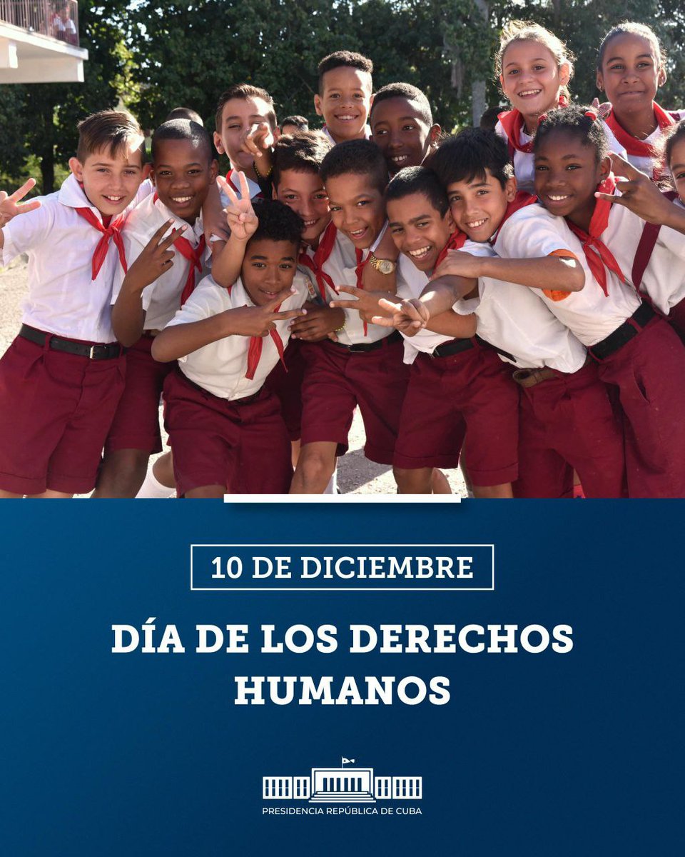 ✍️<a href="/DiazCanelB/">Miguel Díaz-Canel Bermúdez</a>

#CubanosConDerechos. Para garantizarlos se hizo la Revolución Socialista. Para despojar al pueblo de esos derechos, EE. UU. aplica el Bloqueo a #Cuba mientras acusa a la Revolución y al socialismo de privar al pueblo de estos. 

#TumbaElBloqueo