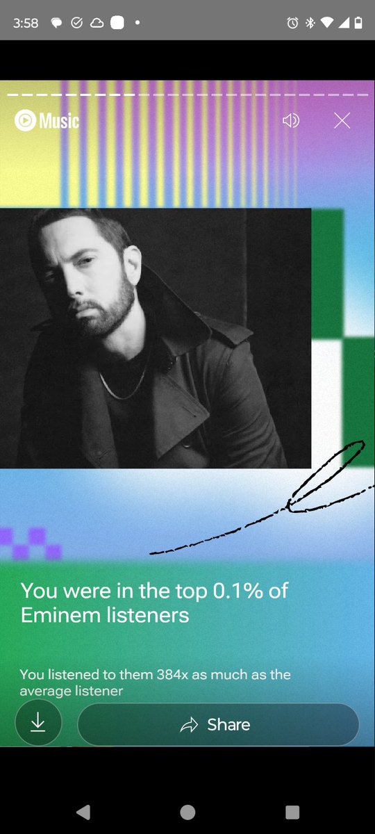 Brandon53840472's tweet photo. Not sure why this isn't showing up on "X" but even if it is, who cares I'm sharing again 😂🤣 recap from YouTube music and results show my #1 listen is your's truly @Eminem https://t.co/n7BO5vLTat