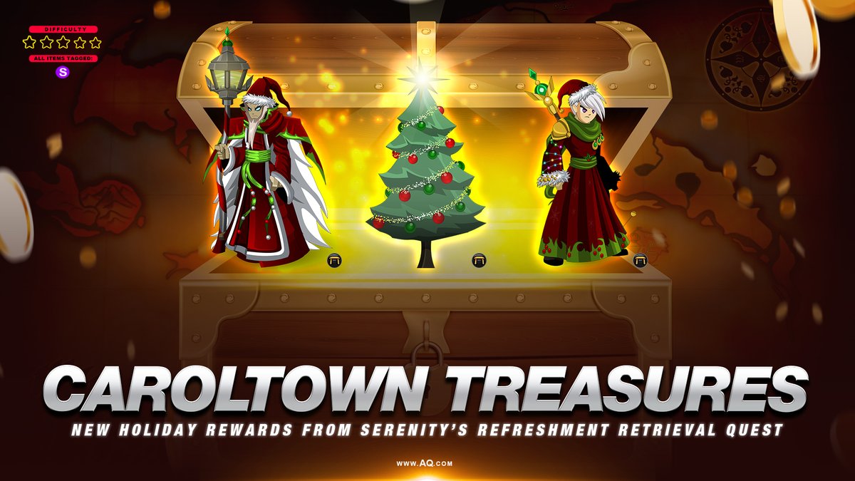 Frostval is one of the most magical times of the year and we want to help you celebrate surrounded by your friends! Log in now and complete Serenity's Refreshment Retrieval quest in /Caroltown to unlock 3 new seasonal ArchMage + Holiday-themed house items. bit.ly/3DkZLsB