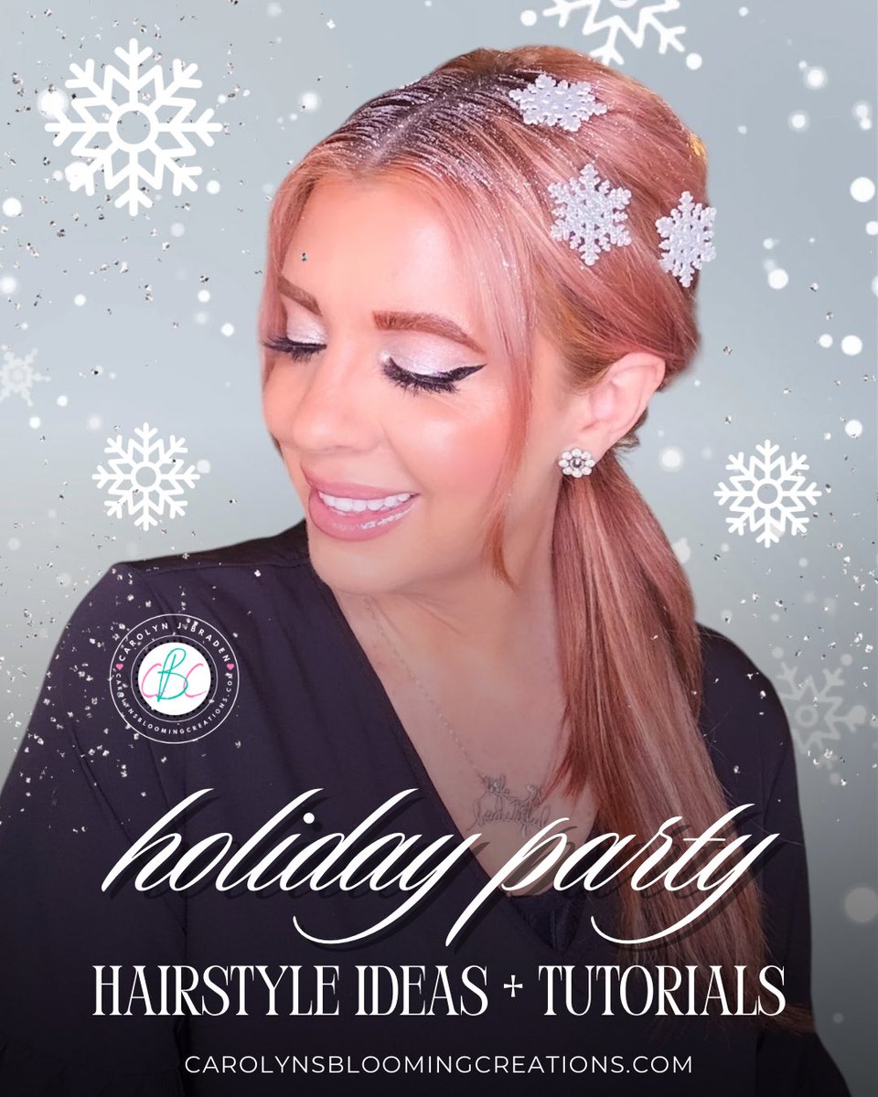 carolynjbraden's tweet image. A working article: Holiday party hairstyle ideas ❄️🎄
I’ve created lots of hairstyles over the years and have finally started a collection of some easy and quick ones you can create at home on your own! ➡️ carolynsbloomingcreations.com/blog/2024/12/1…
#hairtutorials