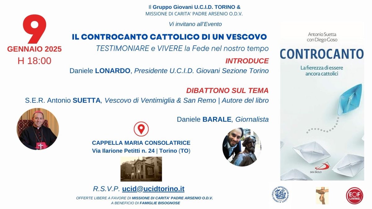 DanBarale's tweet photo. Da non perdere
#cultura @UcidTorino
@paoline_it #chiesacattolica https://t.co/9sRo7Occ8W