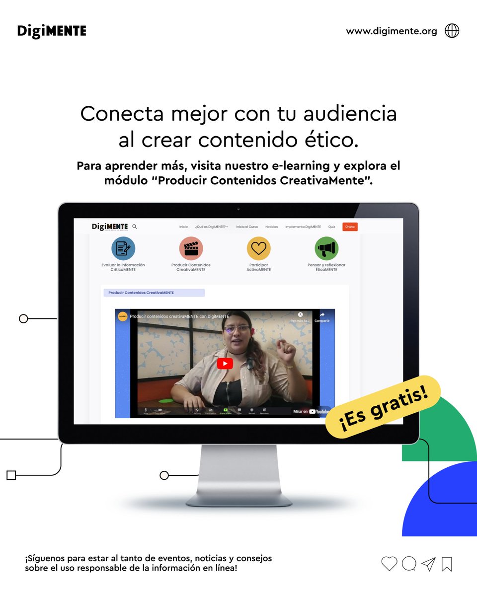 🖥️💬 Cada publicación cuenta. Periodistas y creadores digitales: ser éticos no solo es una responsabilidad, ¡es la clave para conectar genuinamente con tu audiencia! 🌐🤝

💡 Visita nuestra web y aprende más con nuestro módulo gratuito “Producir Contenidos CreativaMente”. 💻