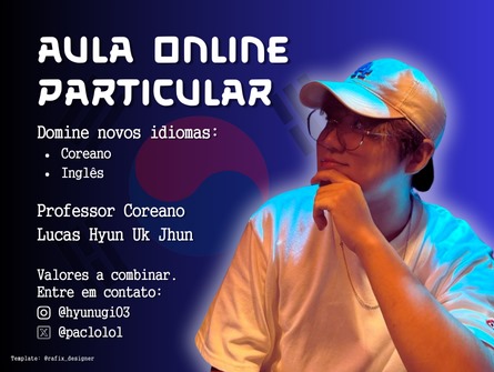 Há 1 ano e meio ensinando idiomas, ofereço aulas de Coreano e Inglês como falante nativo de ambas as línguas. 

Além disso, já atuei como tradutor em equipes e podcasts, conectando as comunidades brasileira e coreana no cenário de League of Legends.
