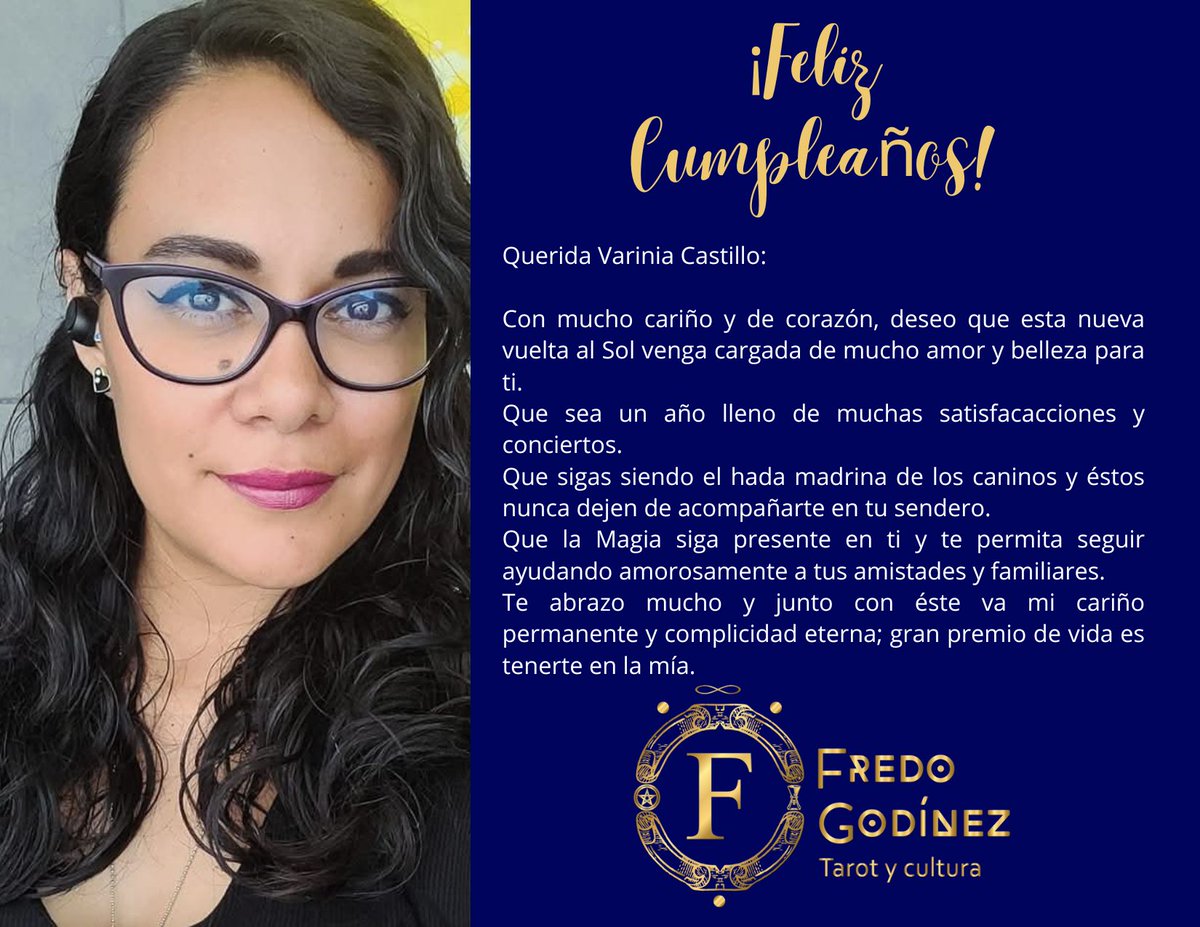 AlfiePingtajo's tweet photo. Hoy es cumple de la querida @VariniaCP; brujita y brújula personal. Gran amiga y cómplice de la vida.
¡Qué sea una gran vuelta al Sol!
Va un abrazo con mucho cariño.
🥳🎉🎊🎁🎂. https://t.co/j5Cfam7wjO
