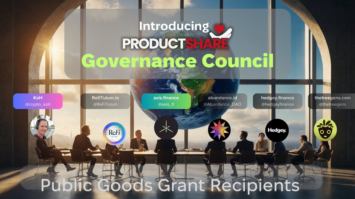 iPRODUCTSHARE's tweet image. Excited to welcome @axis_fi as the latest onboarded member of the ProductShare DAO Council’s first cohort! 🎉

With @0xTex at the helm, Axis.Finance is set to become the go-to platform for token launches in the ReFi space.

@crypto_koh is stepping into a curator role,…
