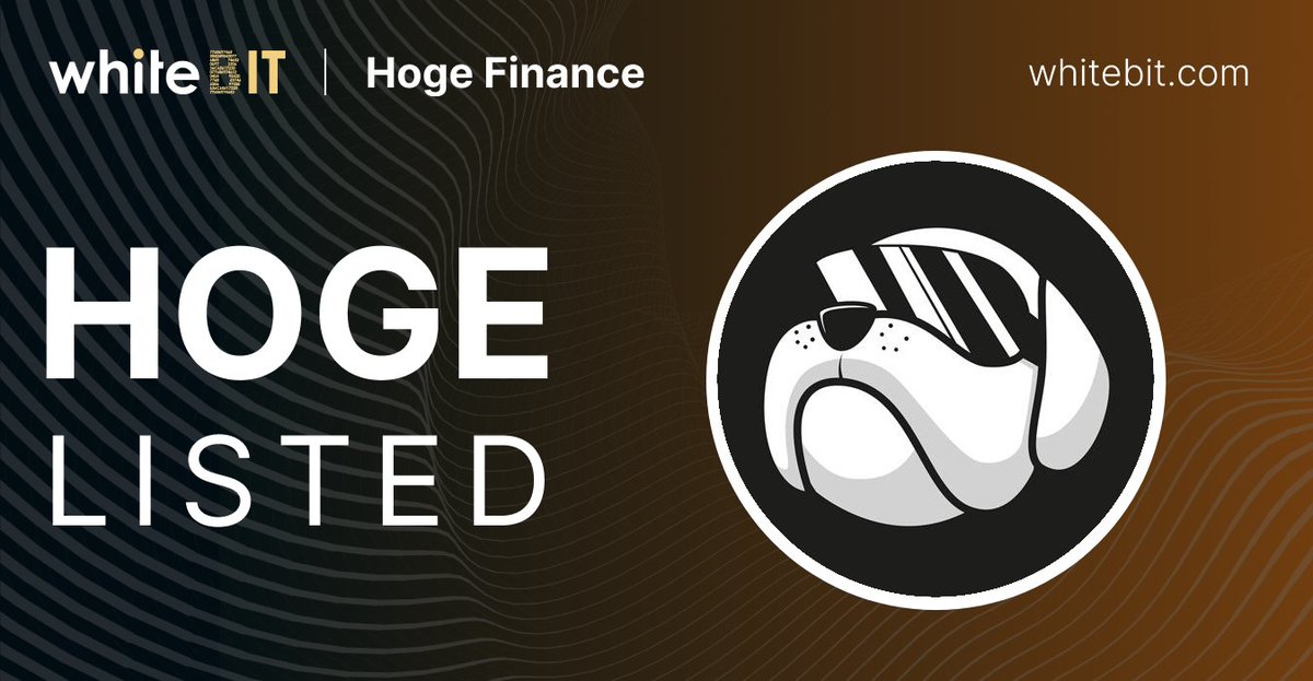 HogeTweets's tweet image. Breaking News 📰

$Hoge is now listed to trade on @WhiteBit 🔥🪙🔥

#Crypto #cryptocurrency #MemeFi #memecoin100x #MemeCoinSeason2024