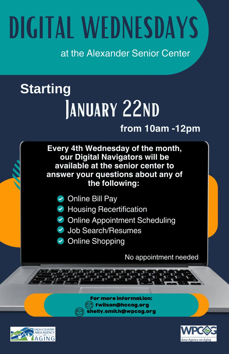 WPWorkforceDev's tweet photo. #digitalwednesdays are coming to Alexander County! See the below flyer for further information!
#NCWorks #westernpiedmontworks #alexandercountync https://t.co/pYYIY1lsxP