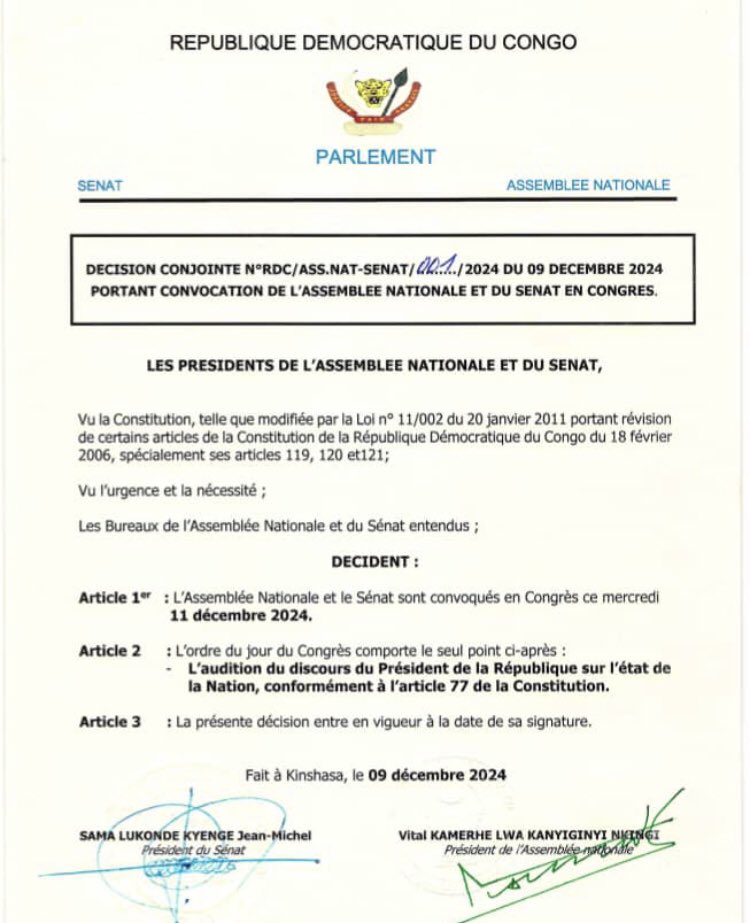 OfeloCharles's tweet photo. @AssembleeNatRDC @senatrdc @Presidence_RDC @TopCongo @radiookapi https://t.co/NnYzb9UvPW