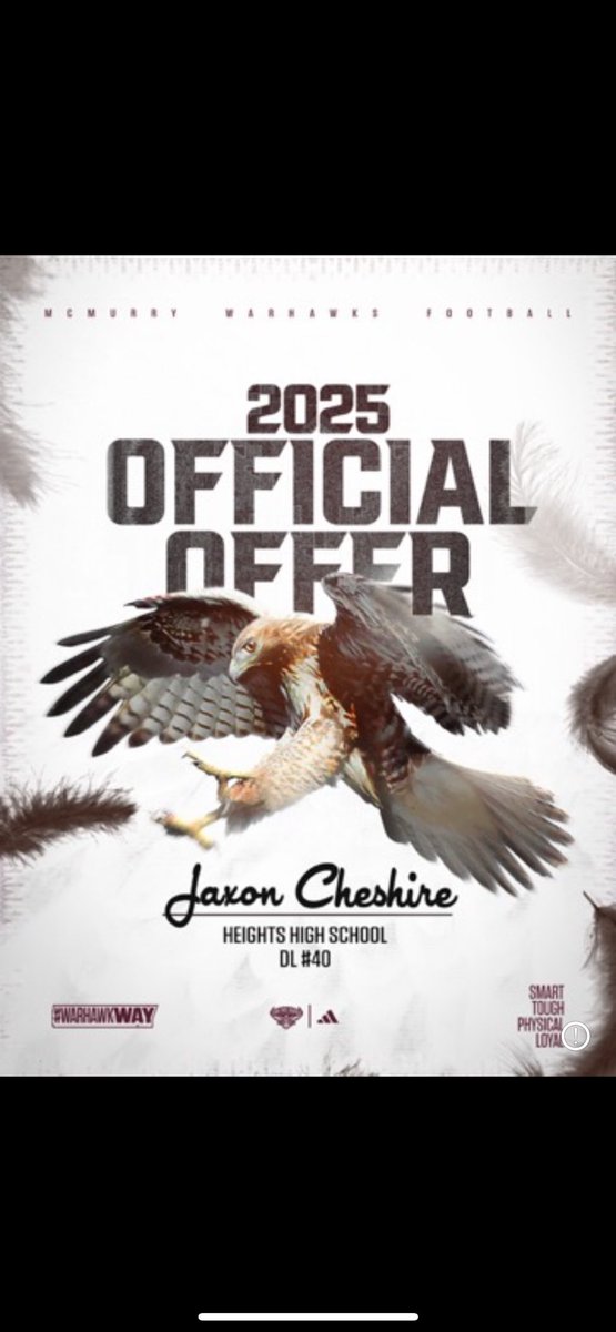 After a great conversation with <a href="/CoachSnyde/">Will</a> I am blessed to say I have record an offer from <a href="/McMURRYFOOTBALL/">McMURRY FOOTBALL</a> !!! <a href="/CoachDixon_63/">Coach Stephen Dixon Sr., CAA</a> <a href="/fred_vizcarra/">Coach Vizcarra</a> <a href="/TopNotchThrower/">Coach Covington</a> <a href="/AllNOneSports1/">All-N-One Sports Services</a>