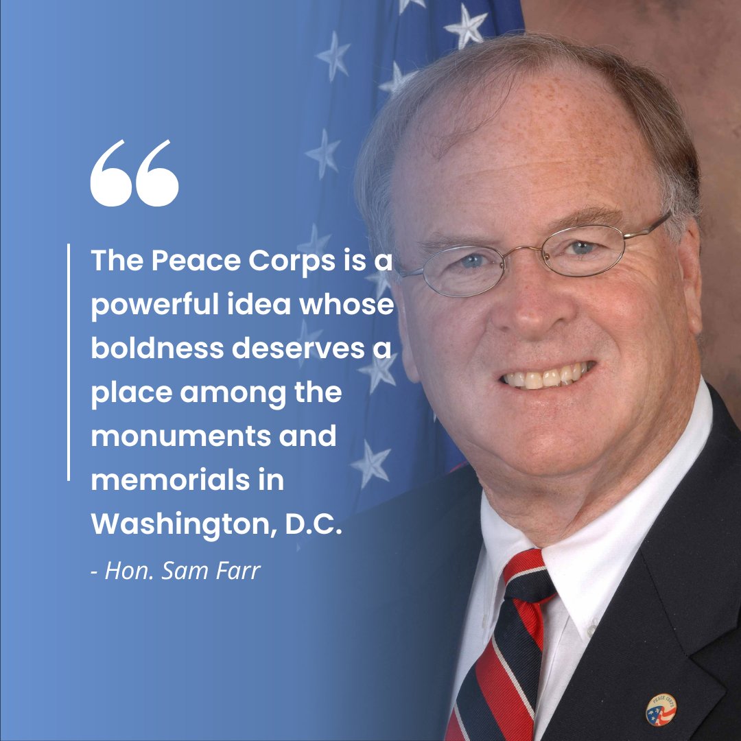 His Peace Corps service inspired the Hon. Sam Farr to a lifetime of service that included 24 years advocating for the <a href="/PeaceCorps/">Peace Corps</a> in Congress, and we are honored by his advocating for Peace Corps Park. Answer the call and help make the Park a reality!

peacecorpscommemorative.org/news/congressm…