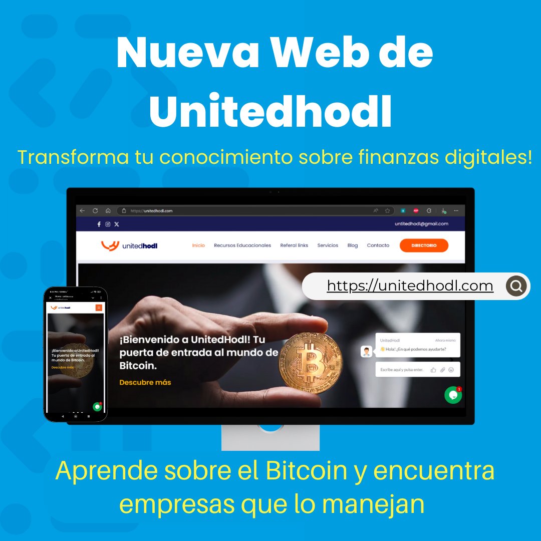 codingtel's tweet image. 🌟Lanzamos la nueva página web de Unitedhodl! 🚀

En Codingtel,creamos soluciones web personalizadas. ¡Contáctanos y transforma tu presencia online!

#Codingtel #Unitedhodl #EducaciónBitcoin #Criptomonedas