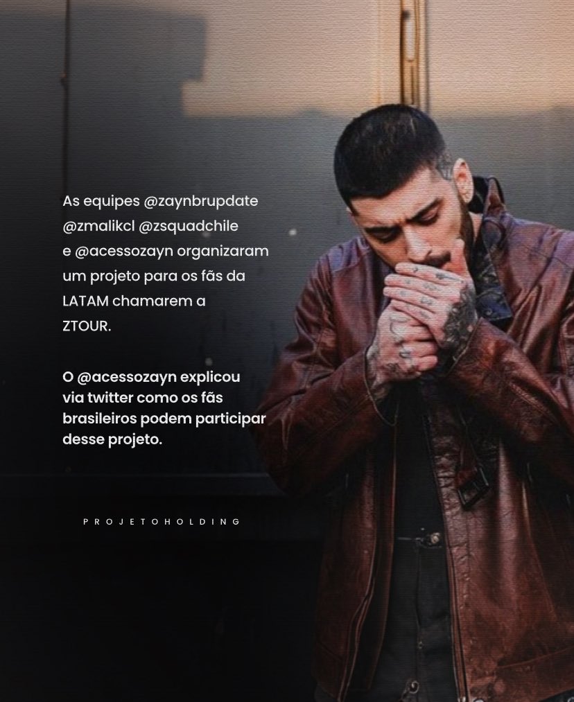 projetoholding's tweet photo. Latam dates when? 🥹

Faça parte do projeto “Latam zsquad chamando a ztour” e ajude a chamar atenção do @zaynmalik e sua equipe @inZAYN para os fãs da América Latina!

• @acessozayn https://t.co/t2WaUApteD